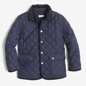 Crewcuts J Crew boys navy blue quilted barn jacket size L